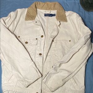 Polo by Ralph Lauren Cream and Tan Lightweight Shirt Jacket